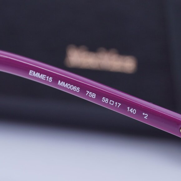 MaxMara EMME15 MM0065 75B Round Sunglasses - Fuxia/Smoke Gradient - Picture 9 of 11